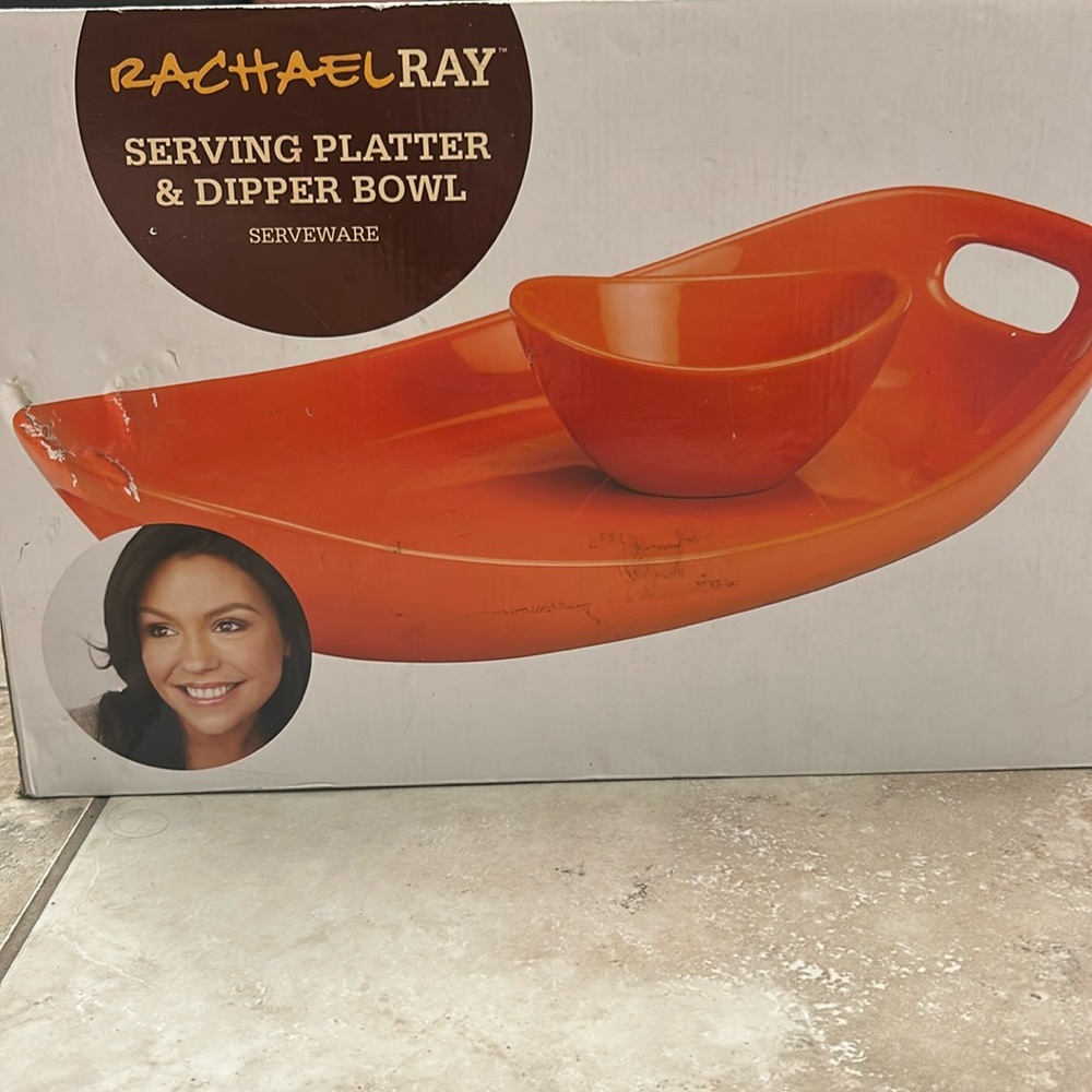 Rachel Ray Serving Platter & Dipper Bowl NIB